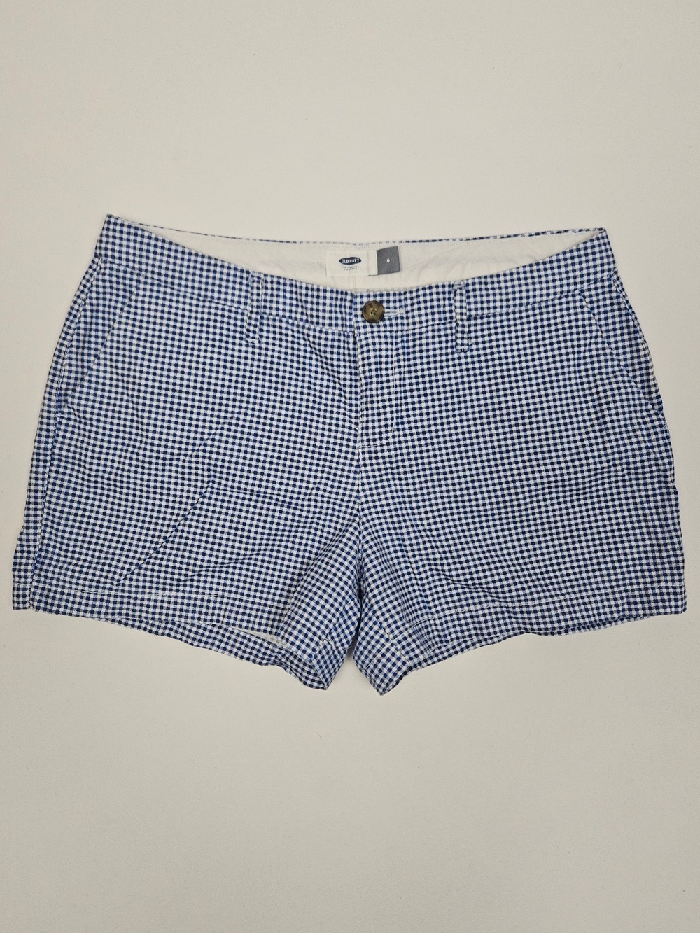 Old Navy Blue White Gingham Chino Shorts Size 6